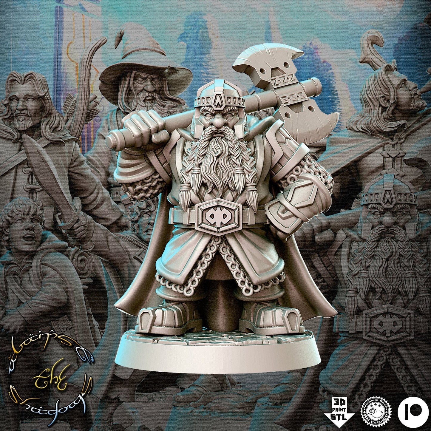 Uddir Thunderaxe (Dwarf Warrior) by RN Estudio