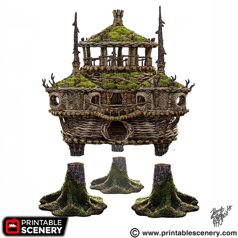 Rise of the Halflings Palace of the Druid | Miniature Terrain | D&D Miniature Terrain Warhammer Tabletop Miniatures Pathfinder Frostgrave