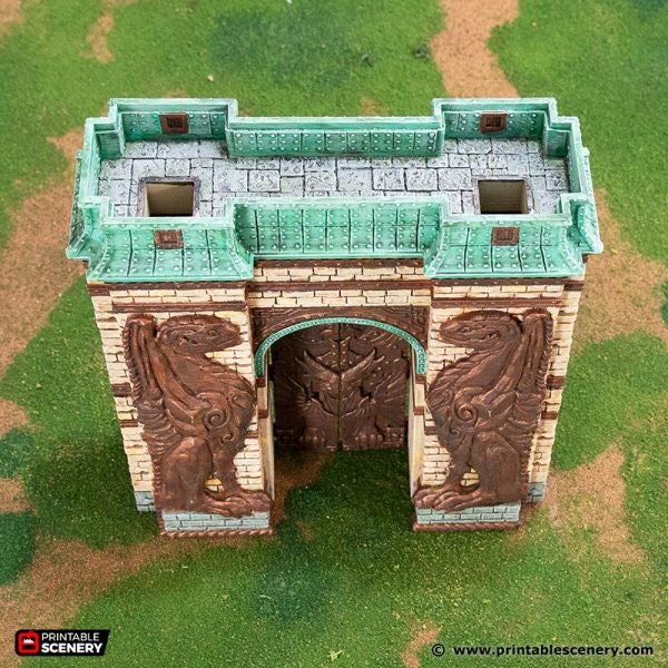 Rise of the Halflings The Wyrmway Gate | Miniature Terrain | D&D Miniature Terrain Warhammer Tabletop Miniatures Pathfinder Frostgrave