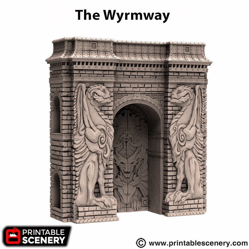 Rise of the Halflings The Wyrmway Gate | Miniature Terrain | D&D Miniature Terrain Warhammer Tabletop Miniatures Pathfinder Frostgrave