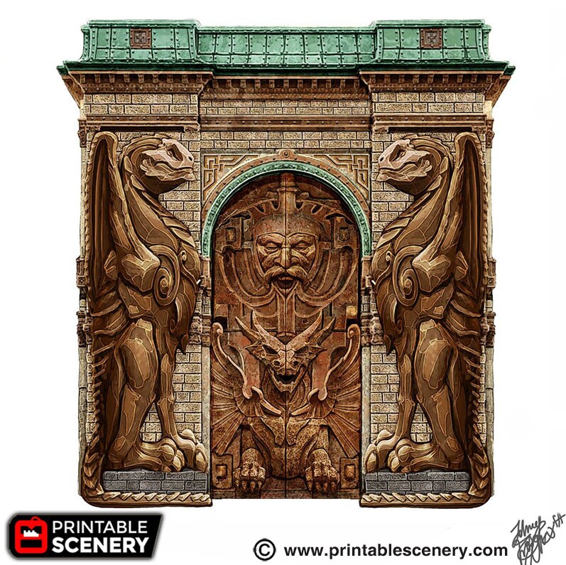 Rise of the Halflings The Wyrmway Gate | Miniature Terrain | D&D Miniature Terrain Warhammer Tabletop Miniatures Pathfinder Frostgrave