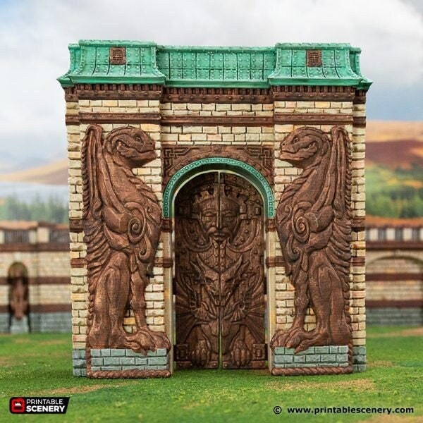 Rise of the Halflings The Wyrmway Gate | Miniature Terrain | D&D Miniature Terrain Warhammer Tabletop Miniatures Pathfinder Frostgrave