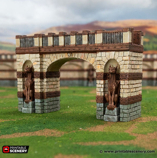 Rise of the Halflings Parapet Wyrmway Gate | Miniature Terrain | D&D Miniature Terrain Warhammer Tabletop Miniatures Pathfinder Frostgrave