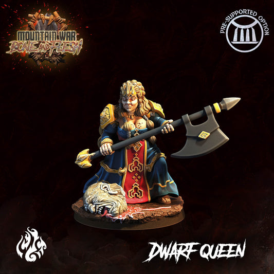 Dwarf Queen Miniature - by Crippled God Foundry | Ogre Warriors | DnD | Dungeons & Dragons | Pathfinder | Warhammer