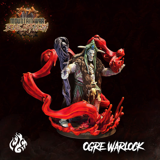 Ogre Blood Warlock Miniature - by Crippled God Foundry | Ogre Warriors | DnD | Dungeons & Dragons | Pathfinder | Warhammer