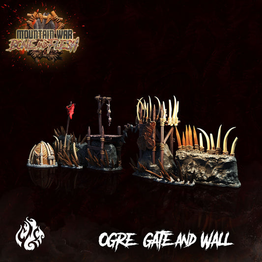 Ogre Gate and Wall scenery - by Crippled God Foundry | Ogre Warriors | DnD | Dungeons & Dragons | Pathfinder | Warhammer