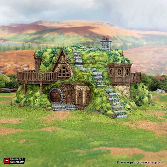 Rise of the Halflings Hillock Homestead | DnD Miniature Terrain | D&D Miniature Terrain Warhammer Tabletop Miniatures Pathfinder Frostgrave
