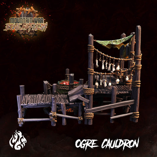 Ogre Cauldron Scenery set - by Crippled God Foundry | Ogre Warriors | DnD | Dungeons & Dragons | Pathfinder | Warhammer
