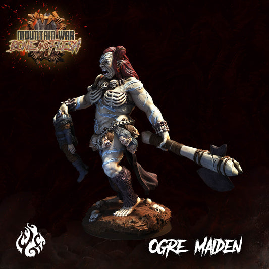 Ogre Maiden Miniature - by Crippled God Foundry | Ogre Warriors | DnD | Dungeons & Dragons | Pathfinder | Warhammer