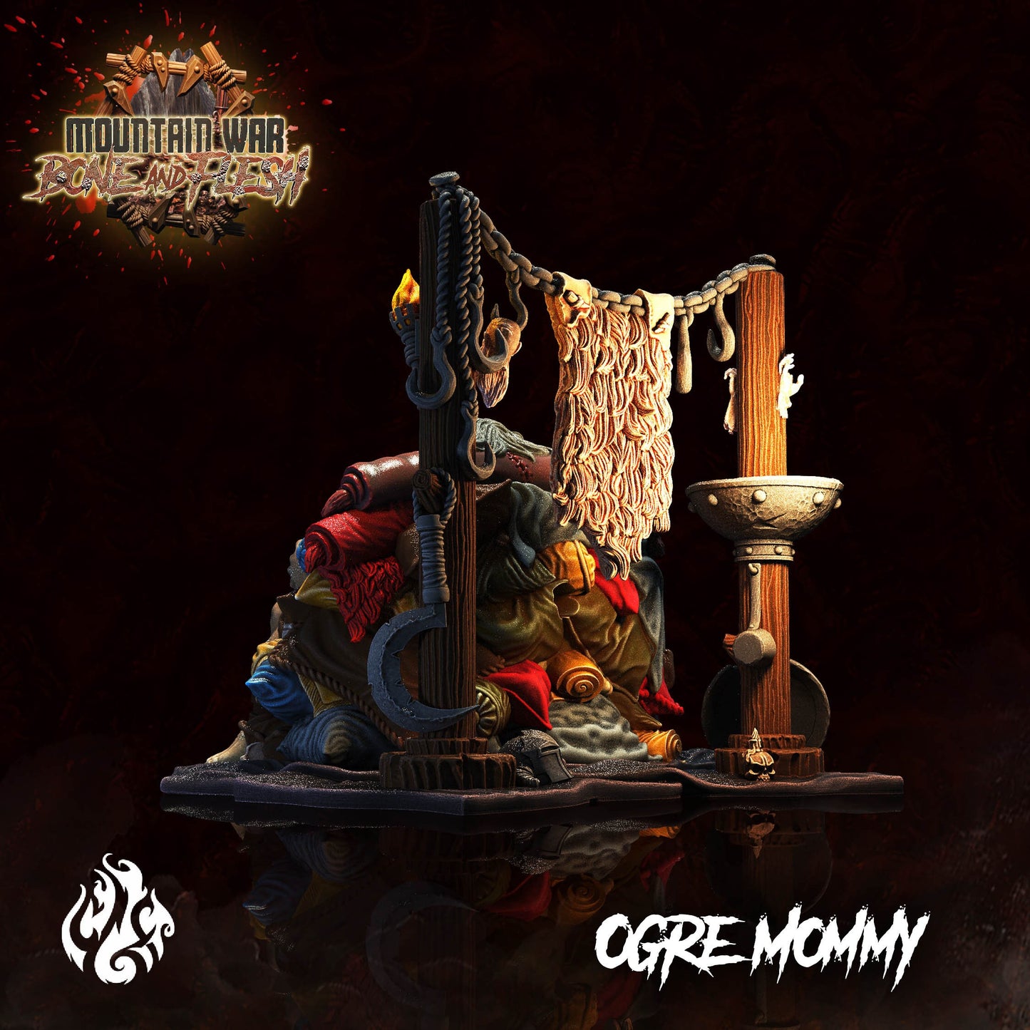 Ogre Mommy Miniature - by Crippled God Foundry | Ogre Warriors | DnD | Dungeons & Dragons | Pathfinder | Warhammer