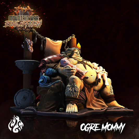 Ogre Mommy Miniature - by Crippled God Foundry | Ogre Warriors | DnD | Dungeons & Dragons | Pathfinder | Warhammer