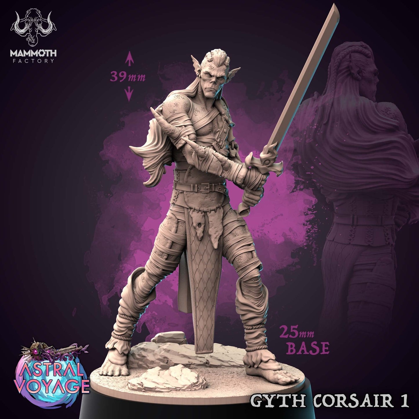 Gyth Corsairs | Mammoth Factory | 3D Printed Resin Miniature | Dungeons and Dragons | Pathfinder | Tabletop Role Playing | D&D