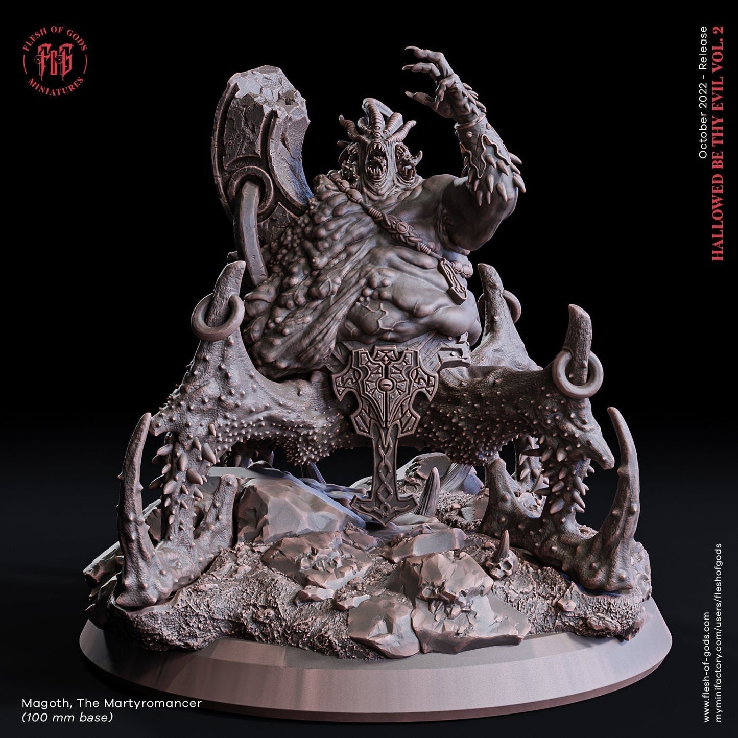 Magoth - Lord Of The Dark Plane | Flesh of Gods | Boss | 3D Printed Resin Miniature | Dungeons and Dragons | Tabletop Role Playing | D&D