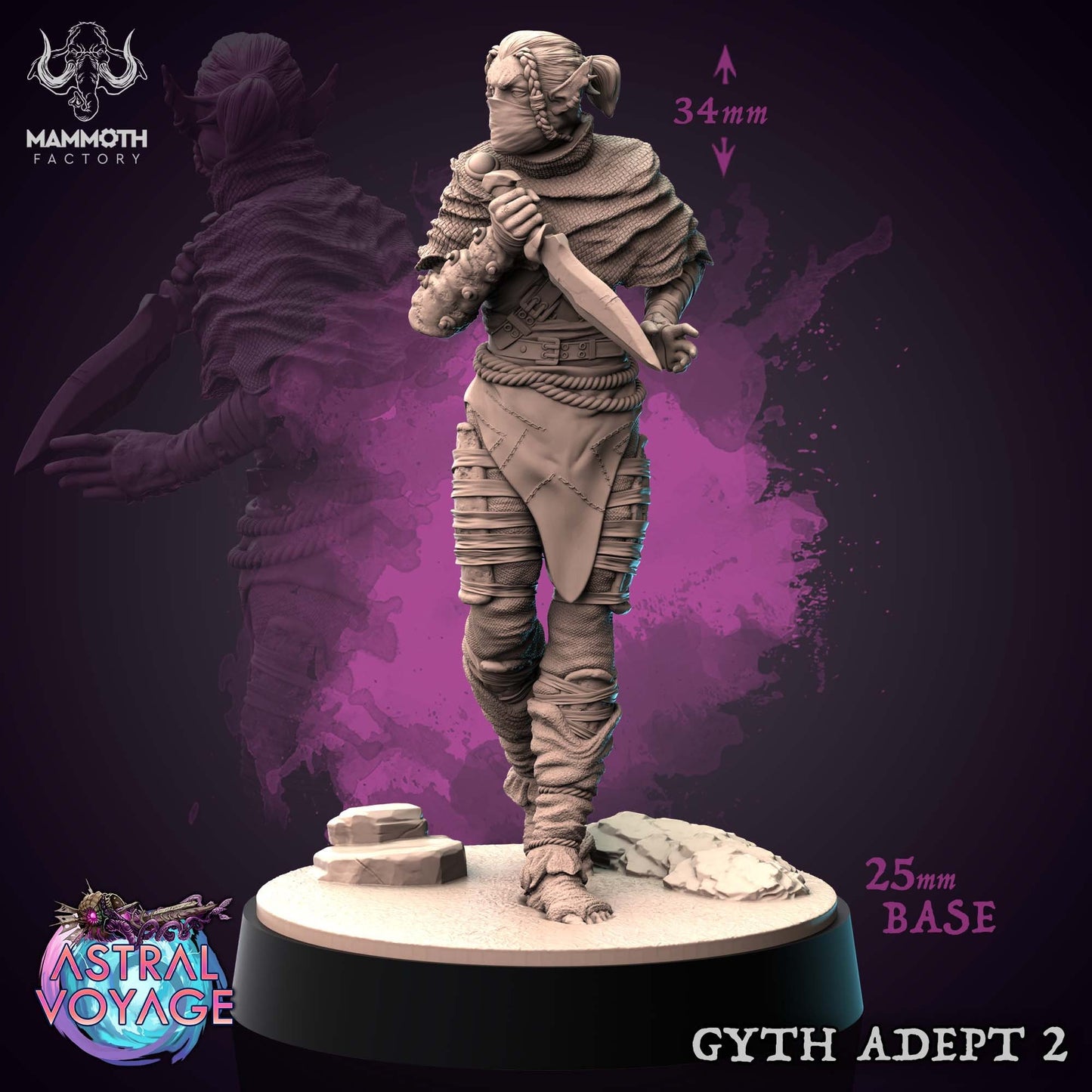 Gyth Adepts | Mammoth Factory | 3D Printed Resin Miniature | Dungeons and Dragons | Pathfinder | Tabletop Role Playing | D&D