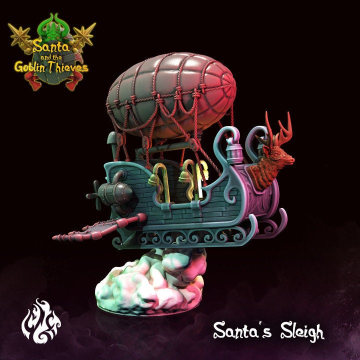 Santas Sleigh - by Crippled God Foundry | Christmas Collection | Santa and the Goblin Thieves | DnD | Dungeons & Dragons | Pathfinder