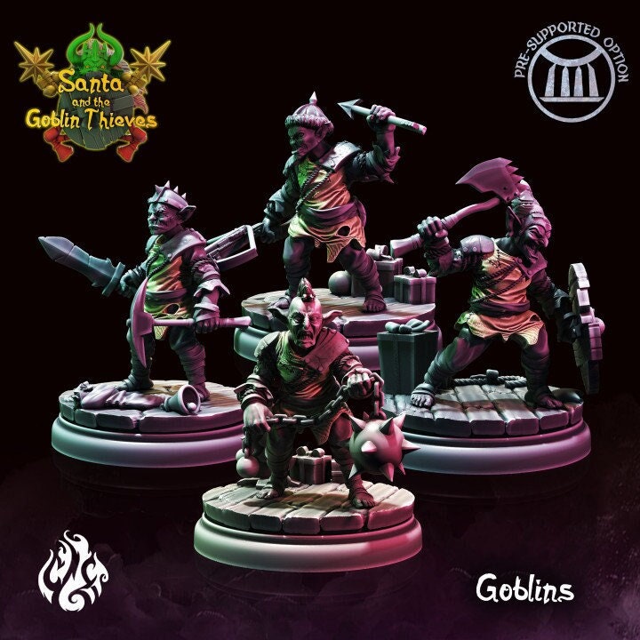 Goblins - by Crippled God Foundry | Christmas Collection | Santa and the Goblin Thieves | DnD | Dungeons & Dragons
