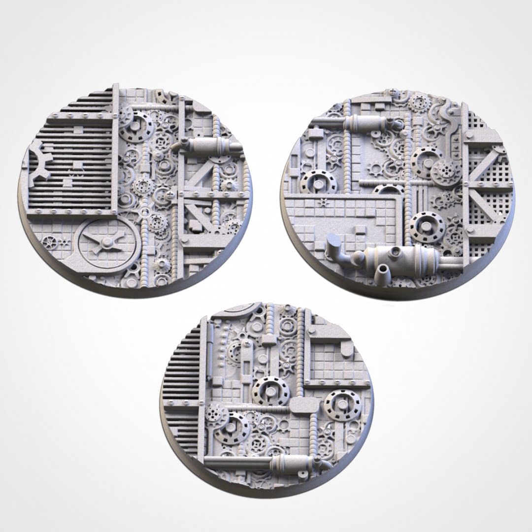 Steam Punk Round Wargaming Bases | 25mm 32mm 40mm | Txarli Factory