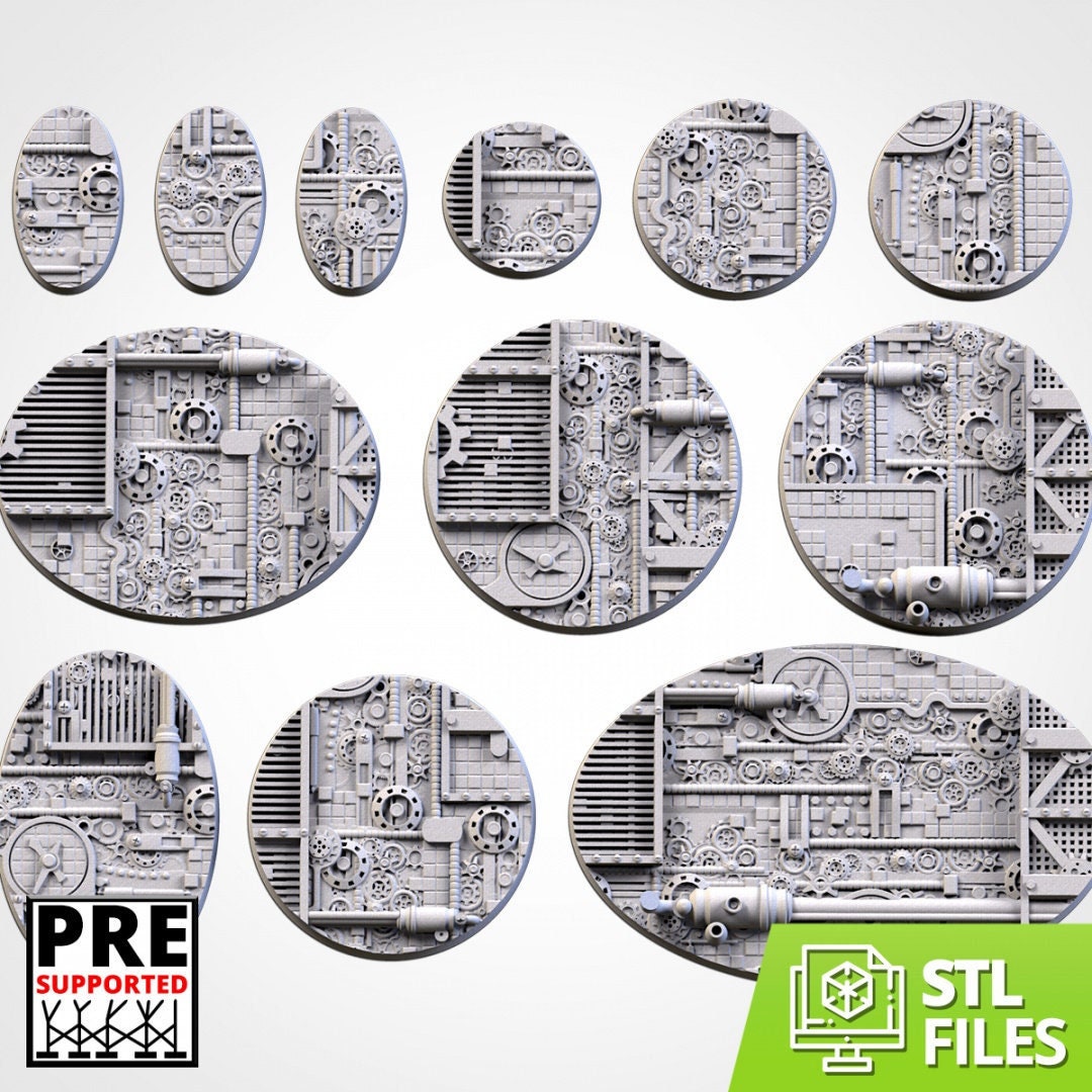 Steam Punk Round Wargaming Bases | 25mm 32mm 40mm | Txarli Factory