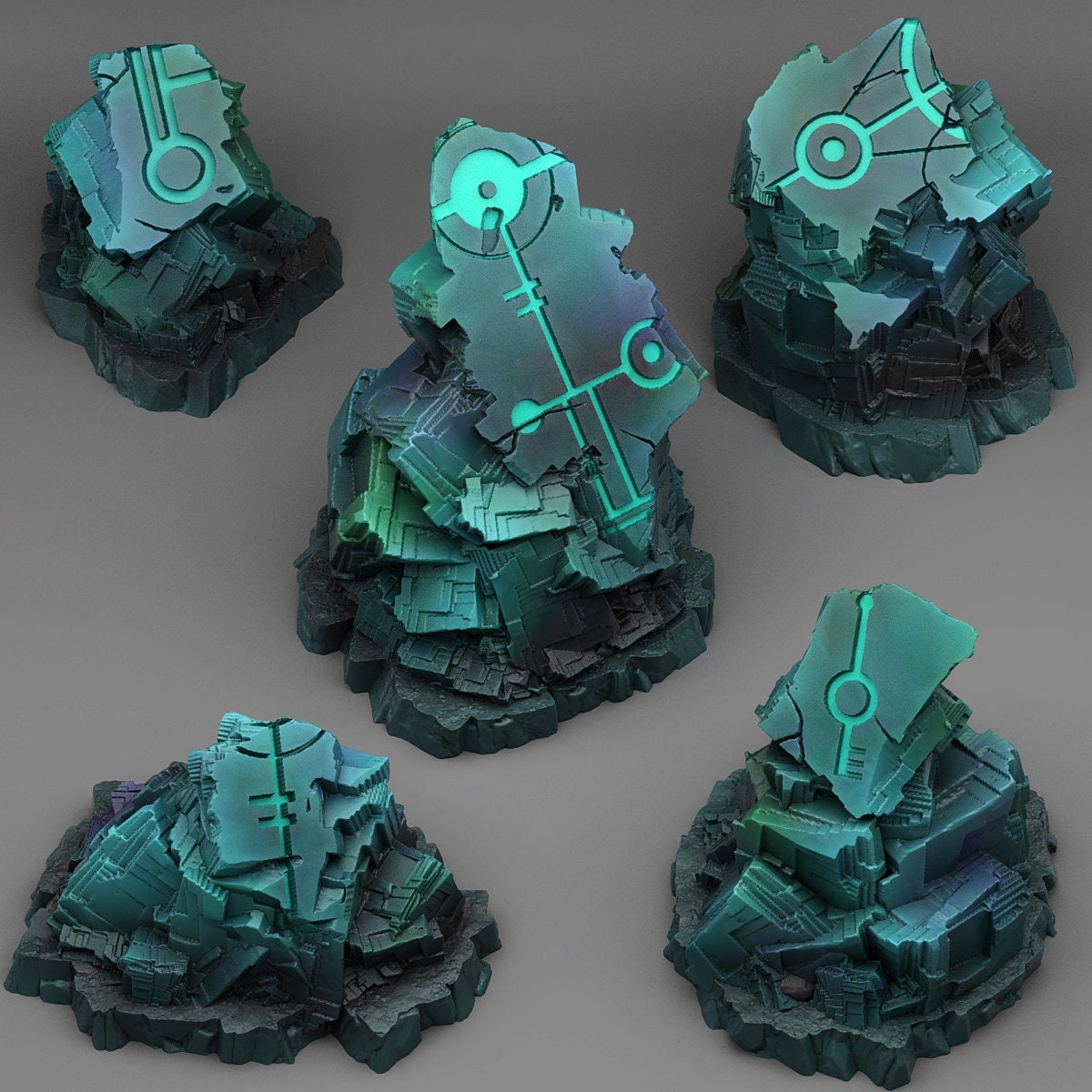 Alien Ruins | Scenery and terrain | 3D Printed Resin Miniature | Tabletop Role Playing | AoS | D&D | 40K | Pathfinder