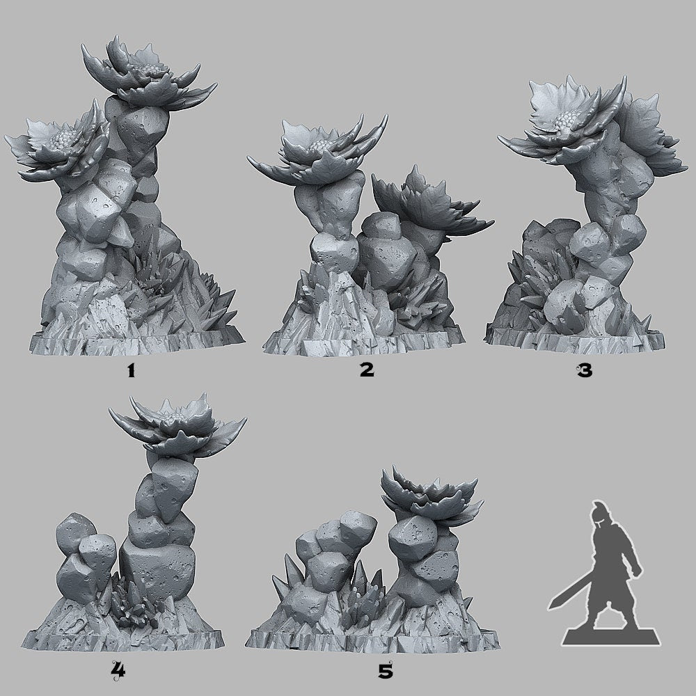 Frozen Flowers | Scenery and terrain | 3D Printed Resin Miniature | Tabletop Role Playing | AoS | D&D | 40K | Pathfinder