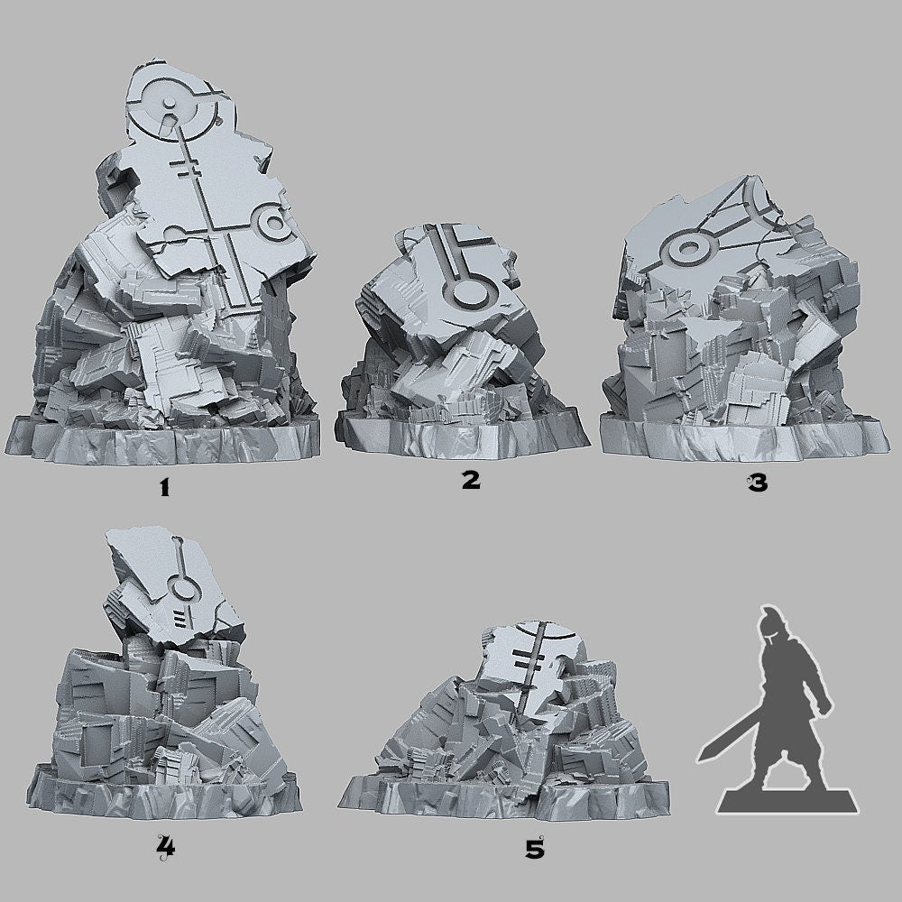 Alien Ruins | Scenery and terrain | 3D Printed Resin Miniature | Tabletop Role Playing | AoS | D&D | 40K | Pathfinder