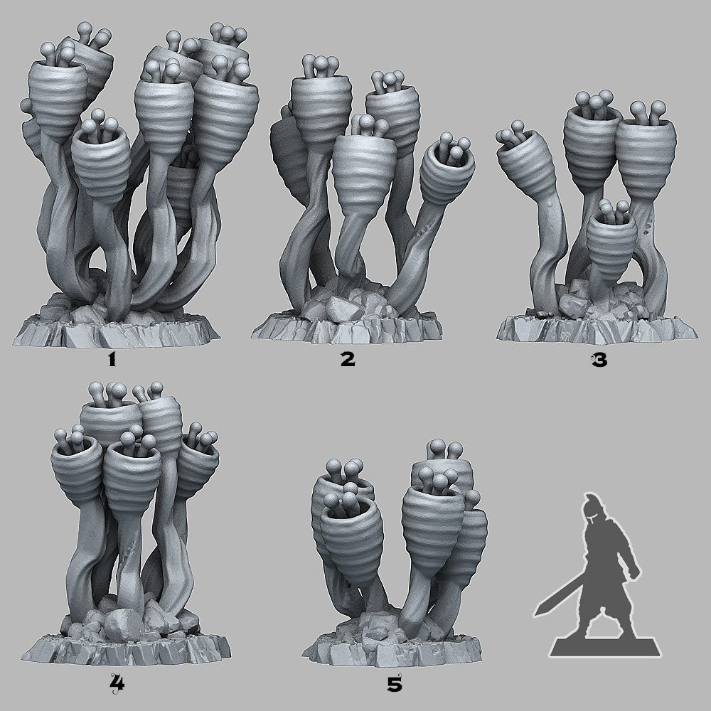 Alien Anemone | Scenery and terrain | 3D Printed Resin Miniature | Tabletop Role Playing | AoS | D&D | 40K | Pathfinder