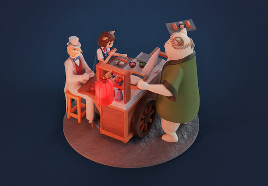 Cat returns diorama - to paint for fun