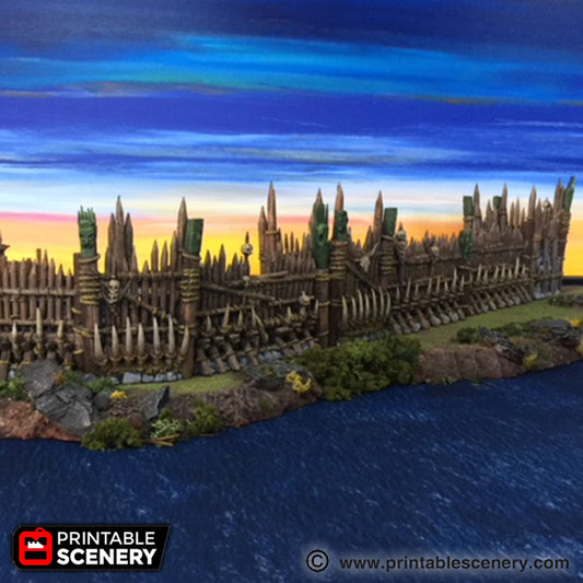 Tribal Ramparts | 15mm 20mm 28mm 32mm | Dwarves, Elves and Demons  Scatter Terrain | D&D, DnD, Warhammer 40K Pathfinder Frostgrave