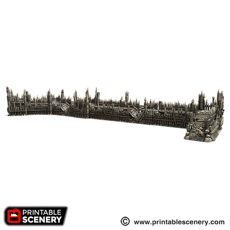 Tribal Ramparts | 15mm 20mm 28mm 32mm | Dwarves, Elves and Demons  Scatter Terrain | D&D, DnD, Warhammer 40K Pathfinder Frostgrave
