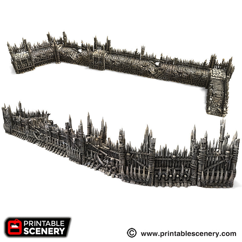 Tribal Ramparts | 15mm 20mm 28mm 32mm | Dwarves, Elves and Demons  Scatter Terrain | D&D, DnD, Warhammer 40K Pathfinder Frostgrave