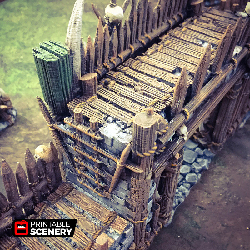 Entry Gates for Tribal Ramparts | 15mm 20mm 28mm 32mm | Shadowfey Scatter Terrain | D&D, DnD, Warhammer 40K Pathfinder Frostgrave