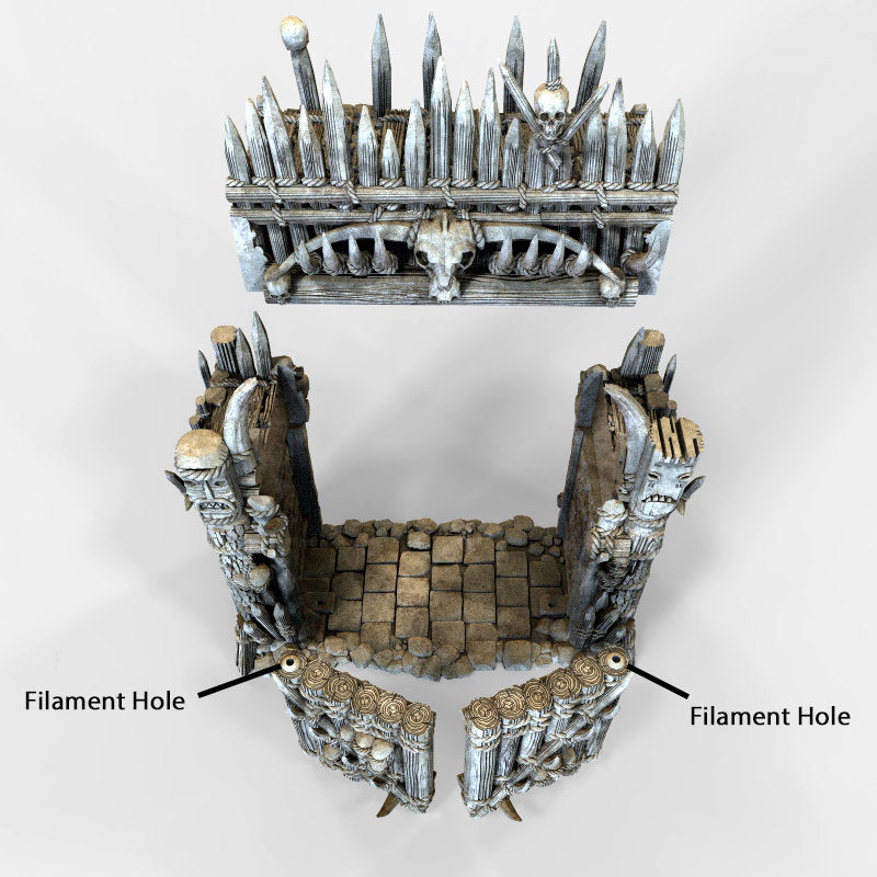 Entry Gates for Tribal Ramparts | 15mm 20mm 28mm 32mm | Shadowfey Scatter Terrain | D&D, DnD, Warhammer 40K Pathfinder Frostgrave