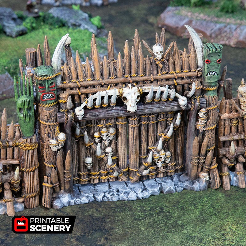 Entry Gates for Tribal Ramparts | 15mm 20mm 28mm 32mm | Shadowfey Scatter Terrain | D&D, DnD, Warhammer 40K Pathfinder Frostgrave