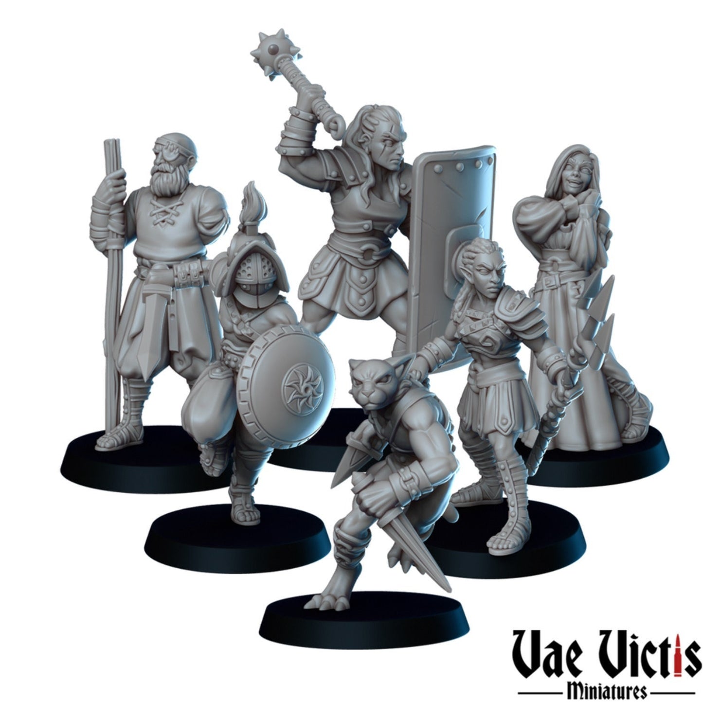 Fantasy gladiators set or separate miniatures by Vae Victis