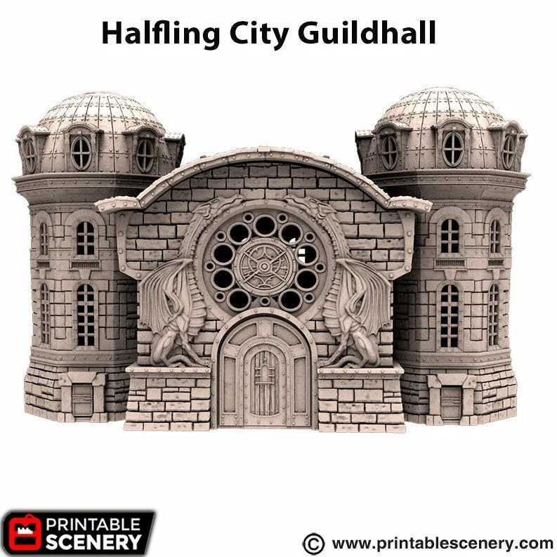 Rise of the Halflings City Guildhall  | DnD Miniature Terrain | D&D Miniature Terrain Warhammer  Tabletop Miniatures Pathfinder Frostgrave