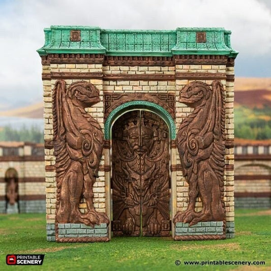 Rise of the Halflings The Wyrmway Gate | Miniature Terrain | D&D Miniature Terrain Warhammer Tabletop Miniatures Pathfinder Frostgrave