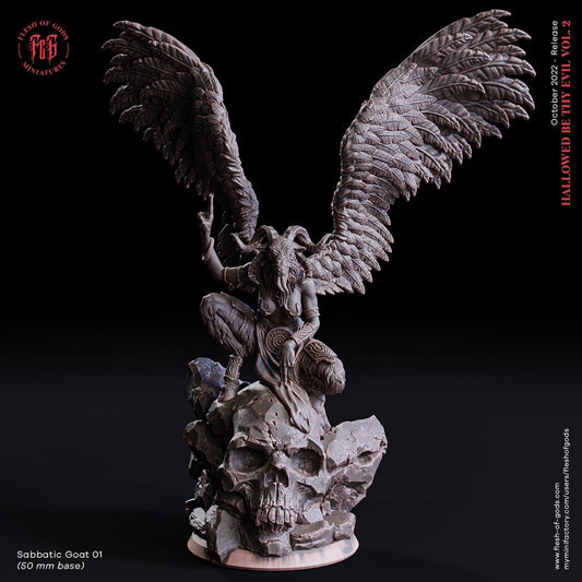 Sabbatic Goat 02 | Flesh of Gods | Enemy | 3D Printed Resin Miniature | Dungeons and Dragons | Pathfinder | Tabletop Role Playing | D&D