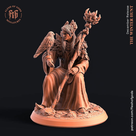 Male Eld Druid | Flesh of Gods | Hero | 3D Printed Resin Miniature | Dungeons and Dragons | Pathfinder | Tabletop Role Playing | D&D