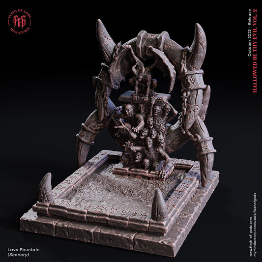 Lava Fountain | Flesh of Gods | Scenery | 3D Printed Resin Miniature | Dungeons and Dragons | Pathfinder | Tabletop Role Playing |