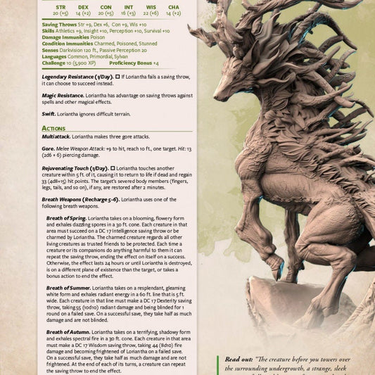 Loriantha, Forest Spirit | Mammoth Factory | 3D Printed Resin Miniature | Dungeons and Dragons | Pathfinder | Tabletop Role Playing |