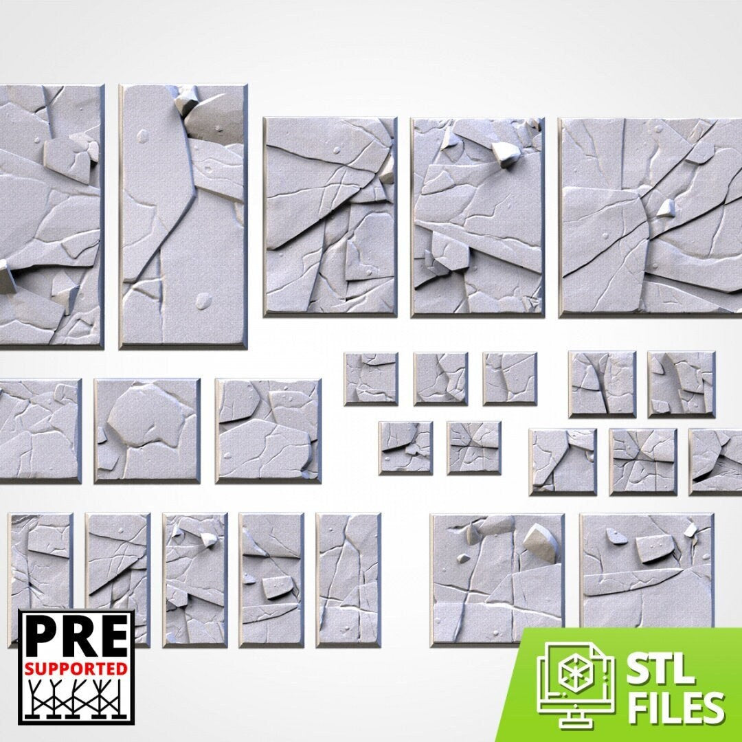 Frozen Square Wargaming Bases | 20mm 25mm 50mm | Txarli Factory