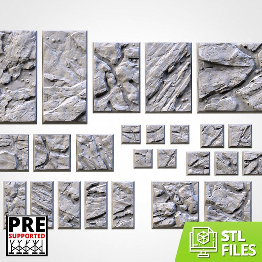 Volcanic Square Wargaming Bases | 20mm 25mm 50mm | Txarli Factory