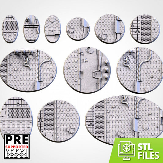 City Scifi Round Wargaming Bases | 25mm 32mm 40mm | Txarli Factory