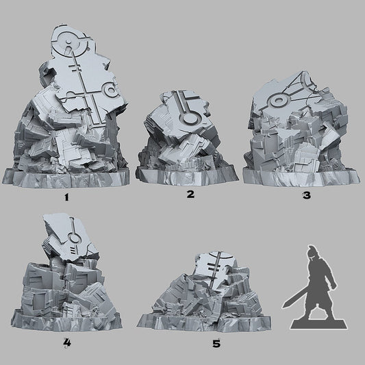 Alien Ruins | Scenery and terrain | 3D Printed Resin Miniature | Tabletop Role Playing | AoS | D&D | 40K | Pathfinder